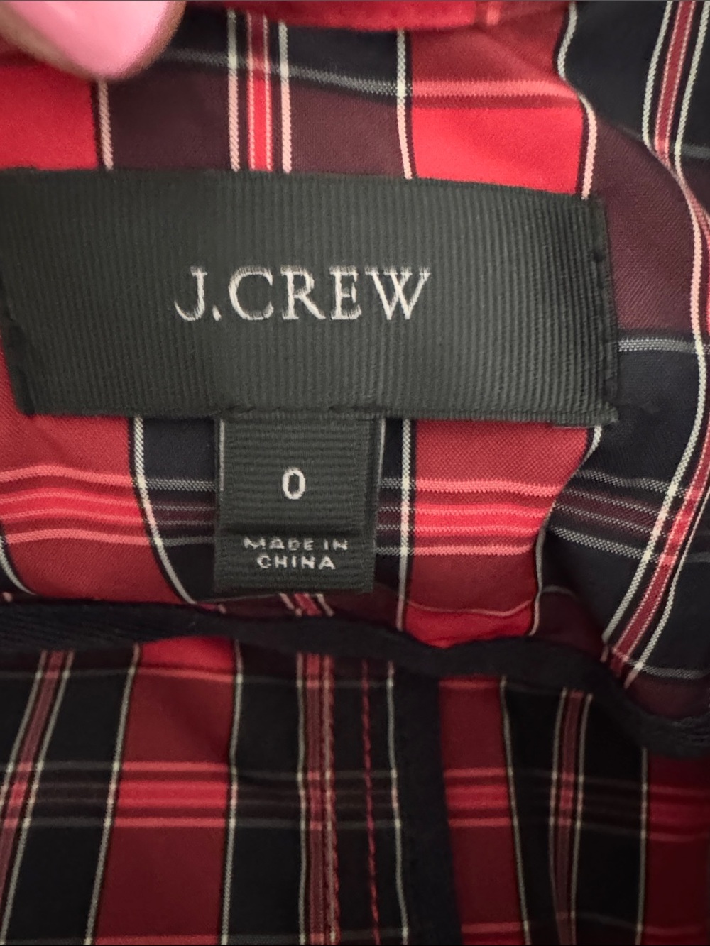 J. Crew Womens Red Plaid Nylon Rain Coat Size 0 - Picture 7 of 7